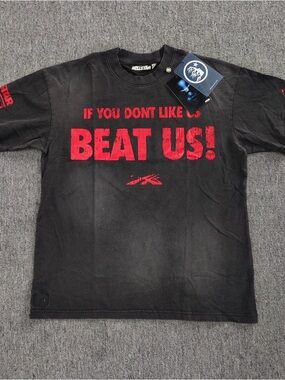 Helstarr Black Short-Sleeve 'Beat Us!' Graphic Tee
